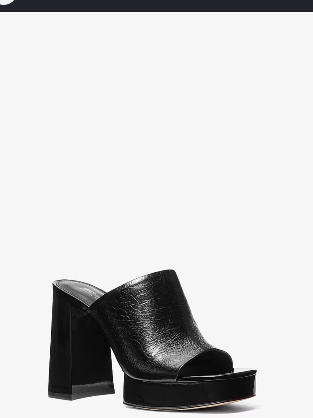 MICHAEL Michael Kors Black Patent Platform Mule Heels